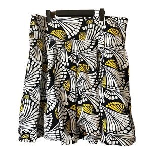 DownEast Abstract Black Yellow Butterfly Wings Lightweight Cotton Skirt Size XXL